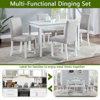 5-piece Wood Dining Counter Height Table and Chair Set