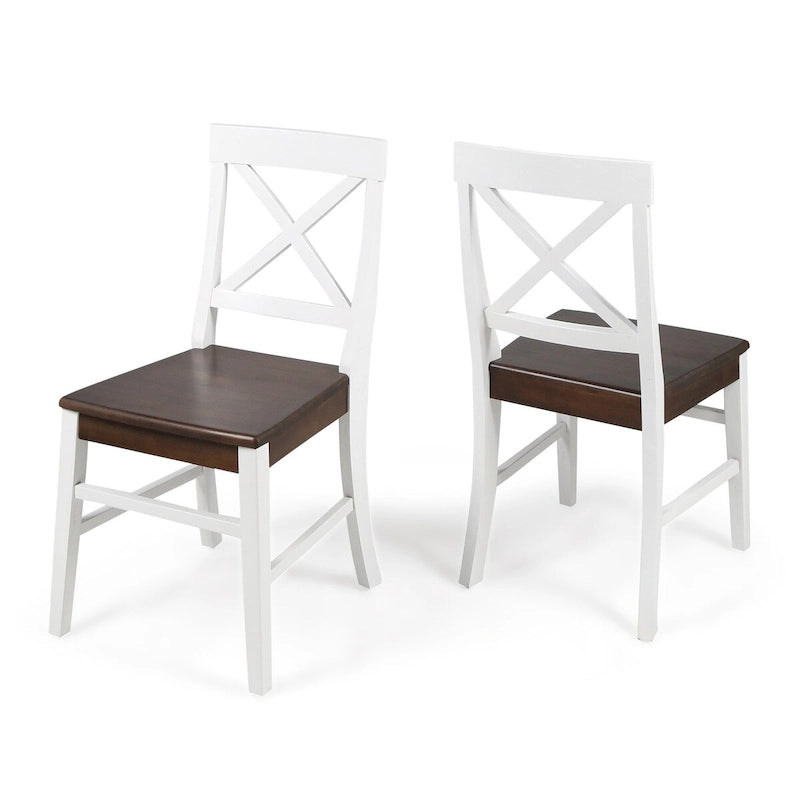Chaises de salle à manger Roshan Farmhouse en bois d'acacia, lot de 2