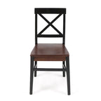 Roshan Farmhouse Acacia Wood Dining Chairs set of 2