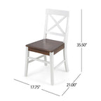 Roshan Farmhouse Acacia Wood Dining Chairs set of 2