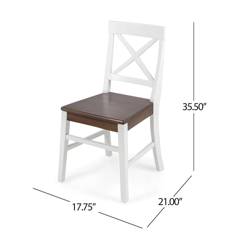 Roshan Farmhouse Acacia Wood Dining Chairs set of 2
