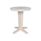 Table de salle à manger ronde en bois massif de 76 cm de hauteur de comptoir avec 2 tabourets