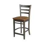 Table de salle à manger ronde en bois massif de 76 cm de hauteur de comptoir avec 2 tabourets