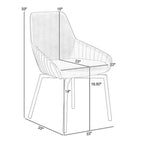Shin 23 Inch Swivel Dining Chair Set of 2, Curved, Gray Faux Leather, Black