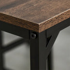 Wood Dining Table Set with Bar Table and 4 Stools Set(Set of 5)