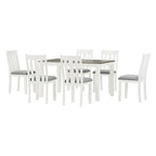Ensemble de salle à manger 7 pièces de style rétro avec table extensible et 6 chaises rembourrées