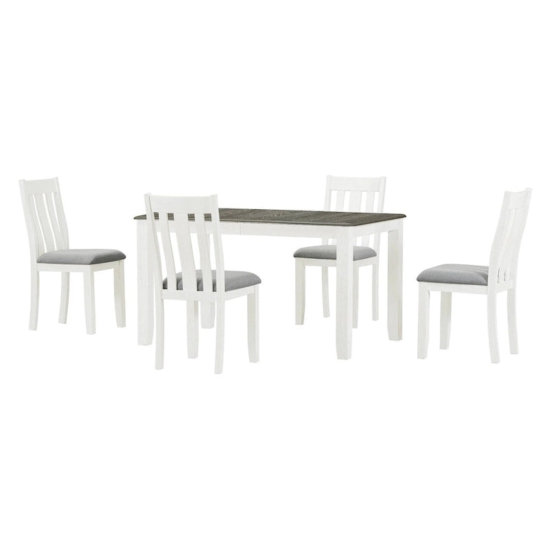 Ensemble de salle à manger 7 pièces de style rétro avec table extensible et 6 chaises rembourrées