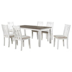 Ensemble de salle à manger 7 pièces de style rétro avec table extensible et 6 chaises rembourrées