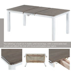 Ensemble de salle à manger 7 pièces de style rétro avec table extensible et 6 chaises rembourrées