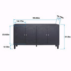 4-Door Wooden Sideboard Buffet Cabinet