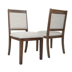 HomePop Chaise de salle à manger en bois rembourrée à dossier ouvert – Lot de 2