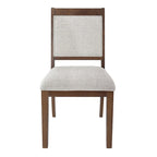 HomePop Chaise de salle à manger en bois rembourrée à dossier ouvert – Lot de 2