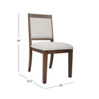 HomePop Chaise de salle à manger en bois rembourrée à dossier ouvert – Lot de 2