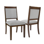 HomePop Chaise de salle à manger en bois rembourrée à dossier ouvert – Lot de 2