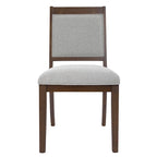 HomePop Chaise de salle à manger en bois rembourrée à dossier ouvert – Lot de 2