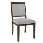 HomePop Chaise de salle à manger en bois rembourrée à dossier ouvert – Lot de 2