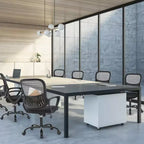 Chaise de bureau et de jeu ergonomique JIONJOY Modern avec support lombaire en maille et accoudoirs non réglables