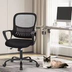 Chaise de bureau et de jeu ergonomique JIONJOY Modern avec support lombaire en maille et accoudoirs non réglables