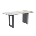 Table de salle à manger Série Astra avec plateau en pierre frittée/verre