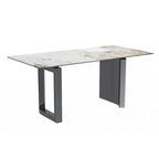Table de salle à manger Série Astra avec plateau en pierre frittée/verre