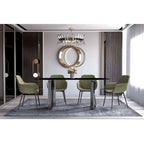 Table de salle à manger Série Astra avec plateau en pierre frittée/verre