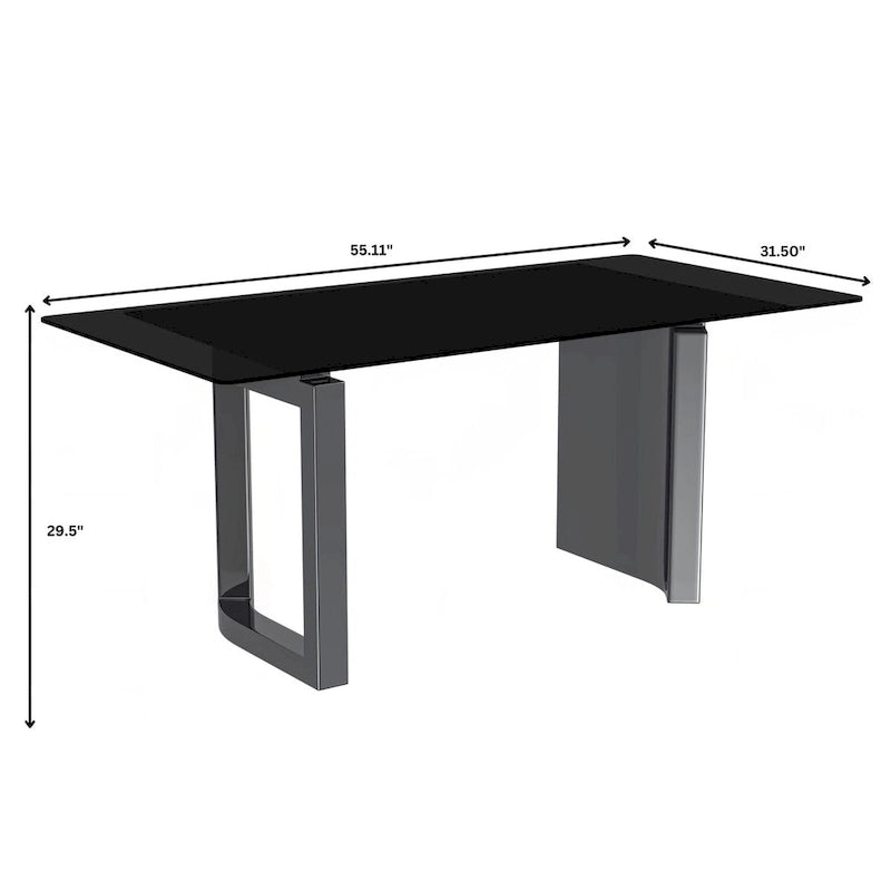 Table de salle à manger Série Astra avec plateau en pierre frittée/verre