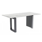 Table de salle à manger Série Astra avec plateau en pierre frittée/verre