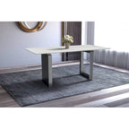 Table de salle à manger Série Astra avec plateau en pierre frittée/verre