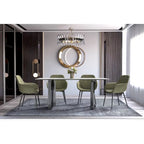 Table de salle à manger Série Astra avec plateau en pierre frittée/verre