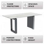 Table de salle à manger Série Astra avec plateau en pierre frittée/verre