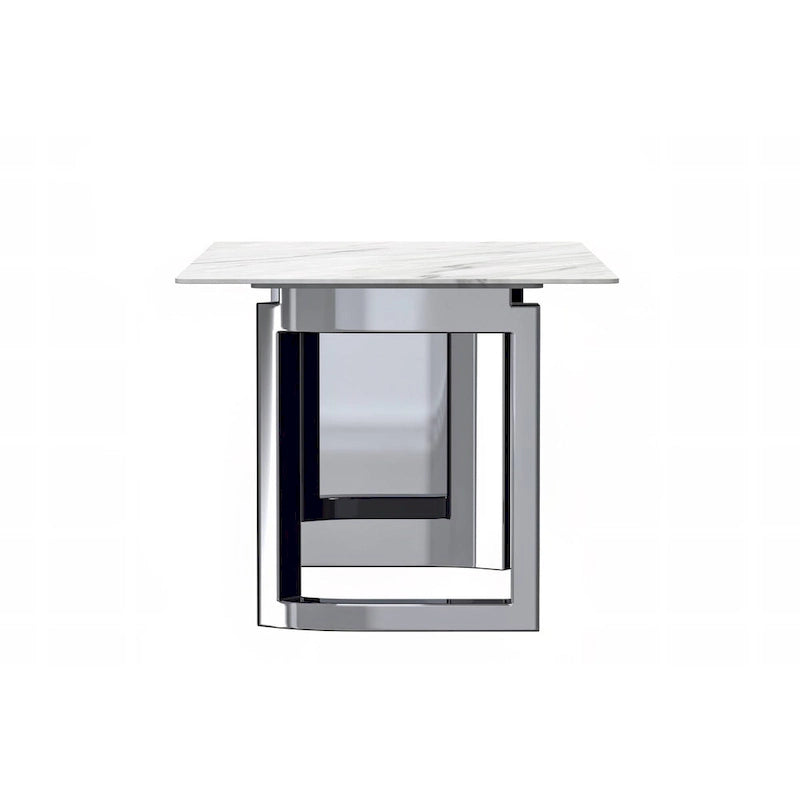 Table de salle à manger Série Astra avec plateau en pierre frittée/verre