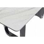 Table de salle à manger Série Astra avec plateau en pierre frittée/verre