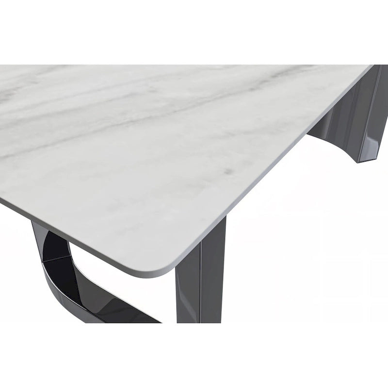 Table de salle à manger Série Astra avec plateau en pierre frittée/verre