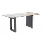 Table de salle à manger Série Astra avec plateau en pierre frittée/verre
