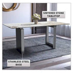 Table de salle à manger Série Astra avec plateau en pierre frittée/verre