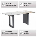 Table de salle à manger Série Astra avec plateau en pierre frittée/verre