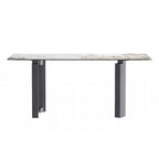 Table de salle à manger Série Astra avec plateau en pierre frittée/verre
