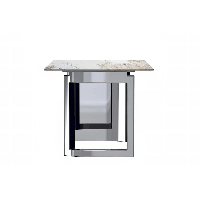 Table de salle à manger Série Astra avec plateau en pierre frittée/verre