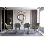 Table de salle à manger Série Astra avec plateau en pierre frittée/verre