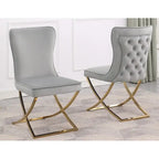 Meubles Best Master Leanne Chaises d'appoint capitonnées en velours - N/A