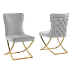 Meubles Best Master Leanne Chaises d'appoint capitonnées en velours - N/A