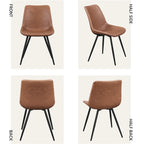 Yaheetech 2PCS Faux Leather Dining Chairs With Metal Legs - N/A