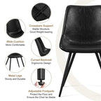 Yaheetech 2PCS Faux Leather Dining Chairs With Metal Legs - N/A