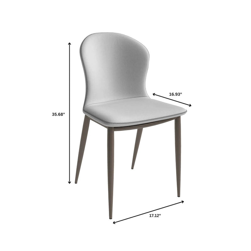 Mosaic Modern Upholstered Fabric Dining Chair with Metal Legs by LeisureMod