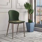 Mosaic Modern Upholstered Fabric Dining Chair with Metal Legs by LeisureMod