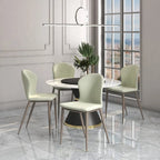 Mosaic Modern Upholstered Fabric Dining Chair with Metal Legs by LeisureMod