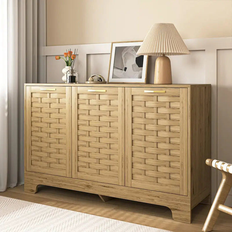 Coffee Bar Cabinet Buffet Sideboard with Drawer and Adjustable Shelf