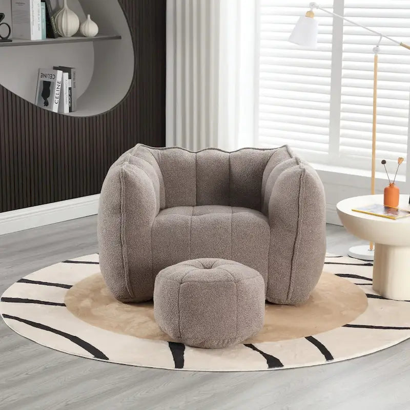 Roomfitters Soft Bean Bag Chair with High Resilient Foam Chips for Living Room
