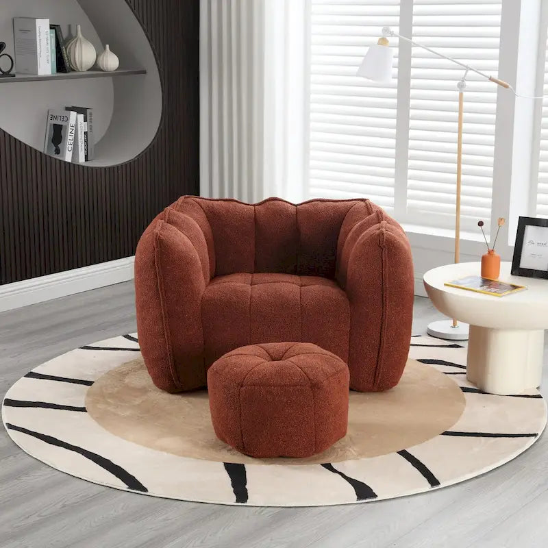 Roomfitters Soft Bean Bag Chair with High Resilient Foam Chips for Living Room