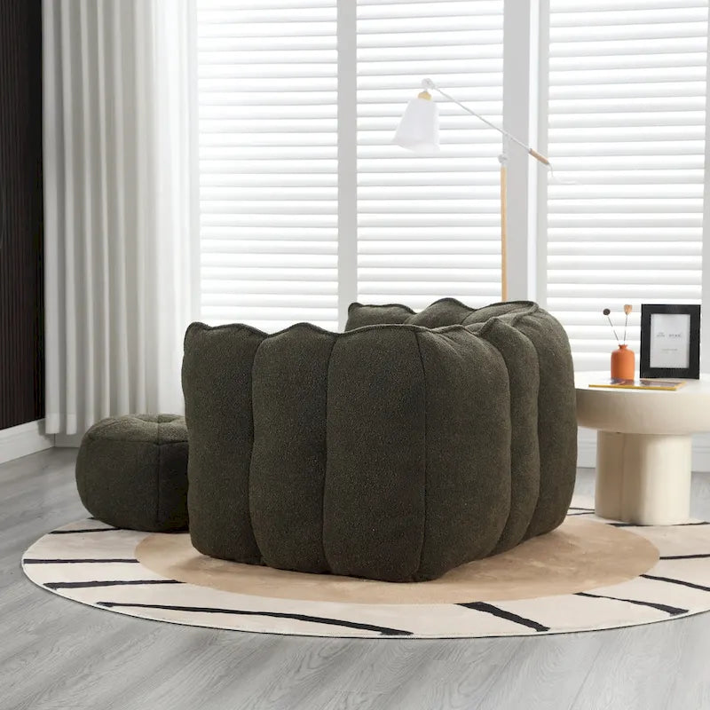 Roomfitters Soft Bean Bag Chair with High Resilient Foam Chips for Living Room